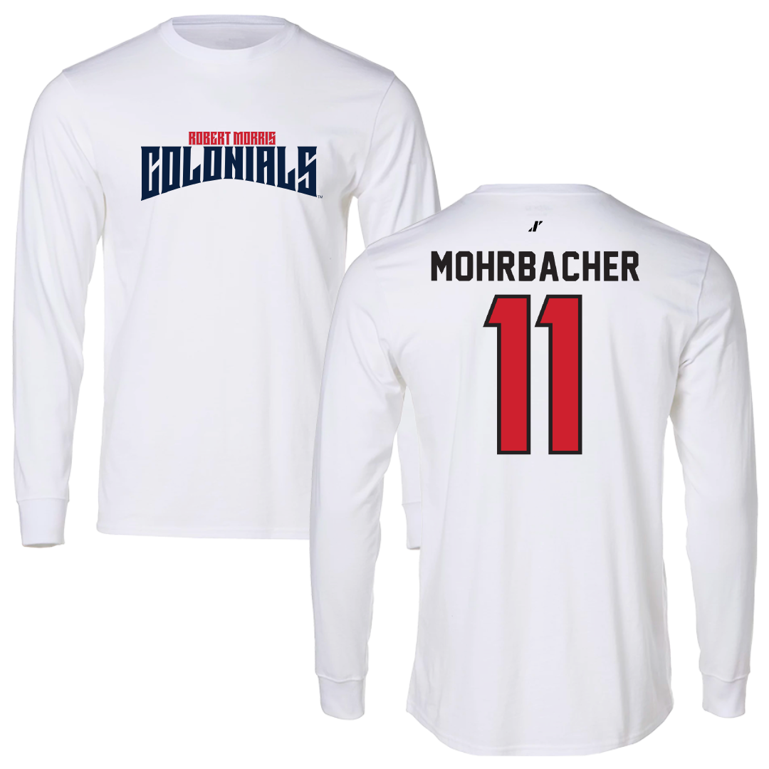 Robert Morris University Soccer White Classic Performance Long Sleeve - #11 Renae Mohrbacher