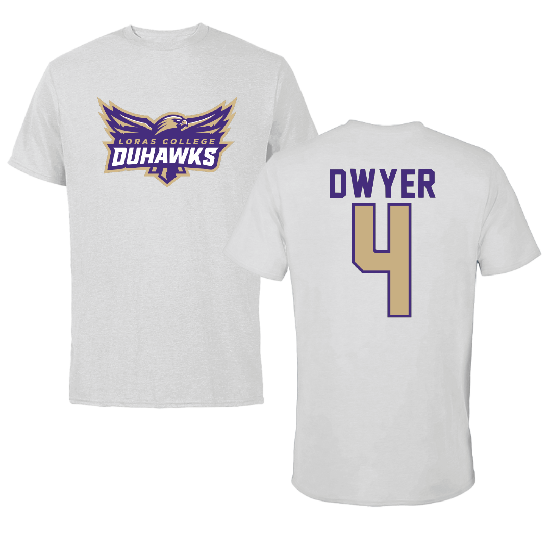 Loras College Baseball Light Gray Tee - #4 Johnny Dwyer