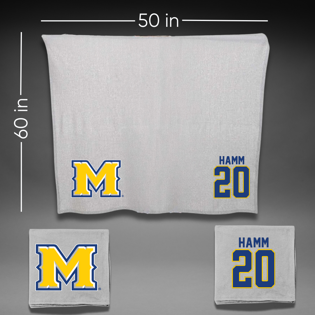 McNeese State University Football Gray Blanket - #20 Coleby Hamm