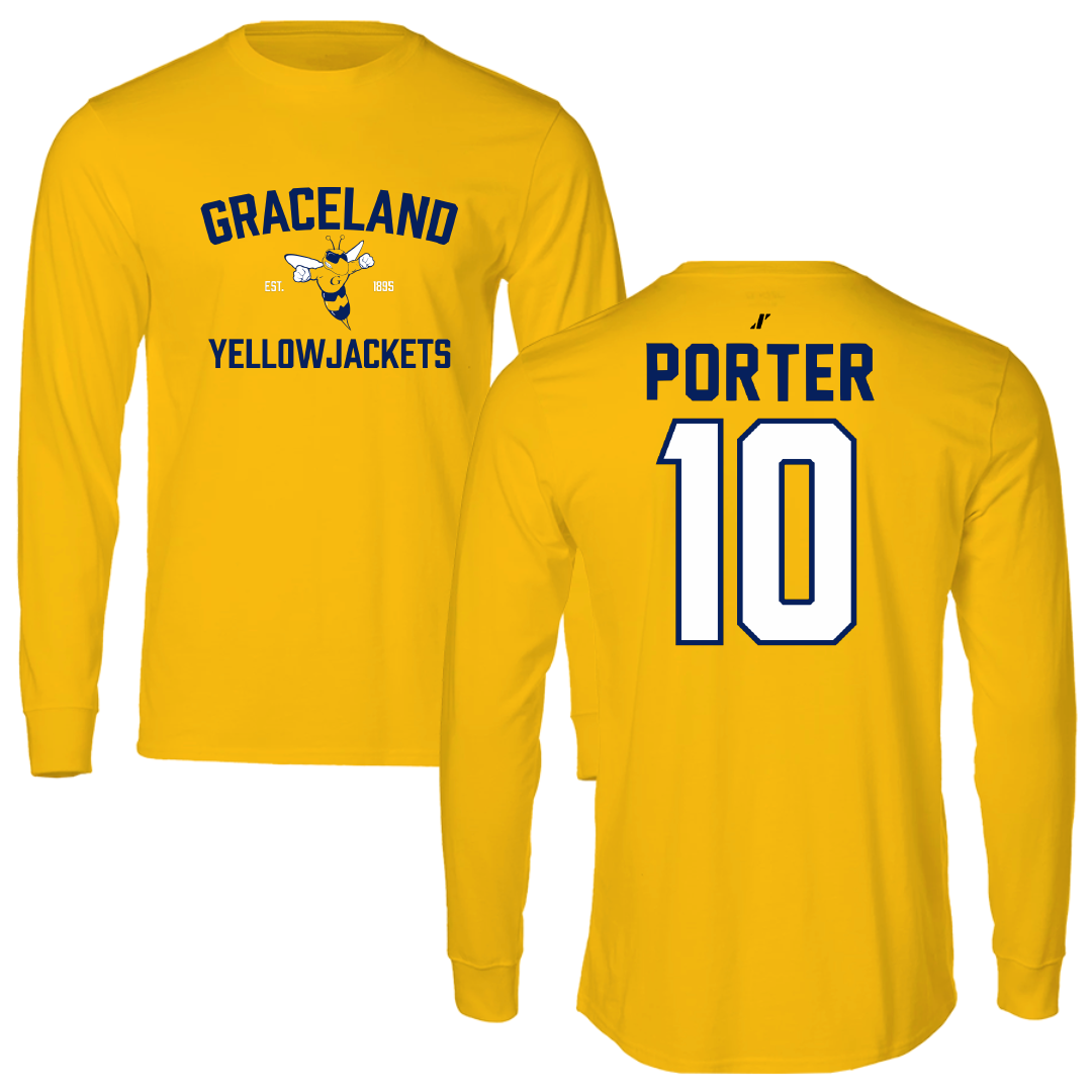 Graceland University Soccer Gold General Performance Long Sleeve - #10 Andrew Porter
