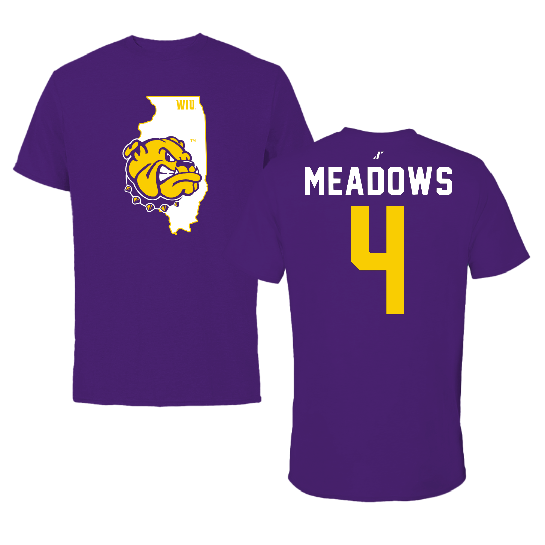 Western Illinois University Basketball Purple State Performance Tee - #4 Allie Meadows
