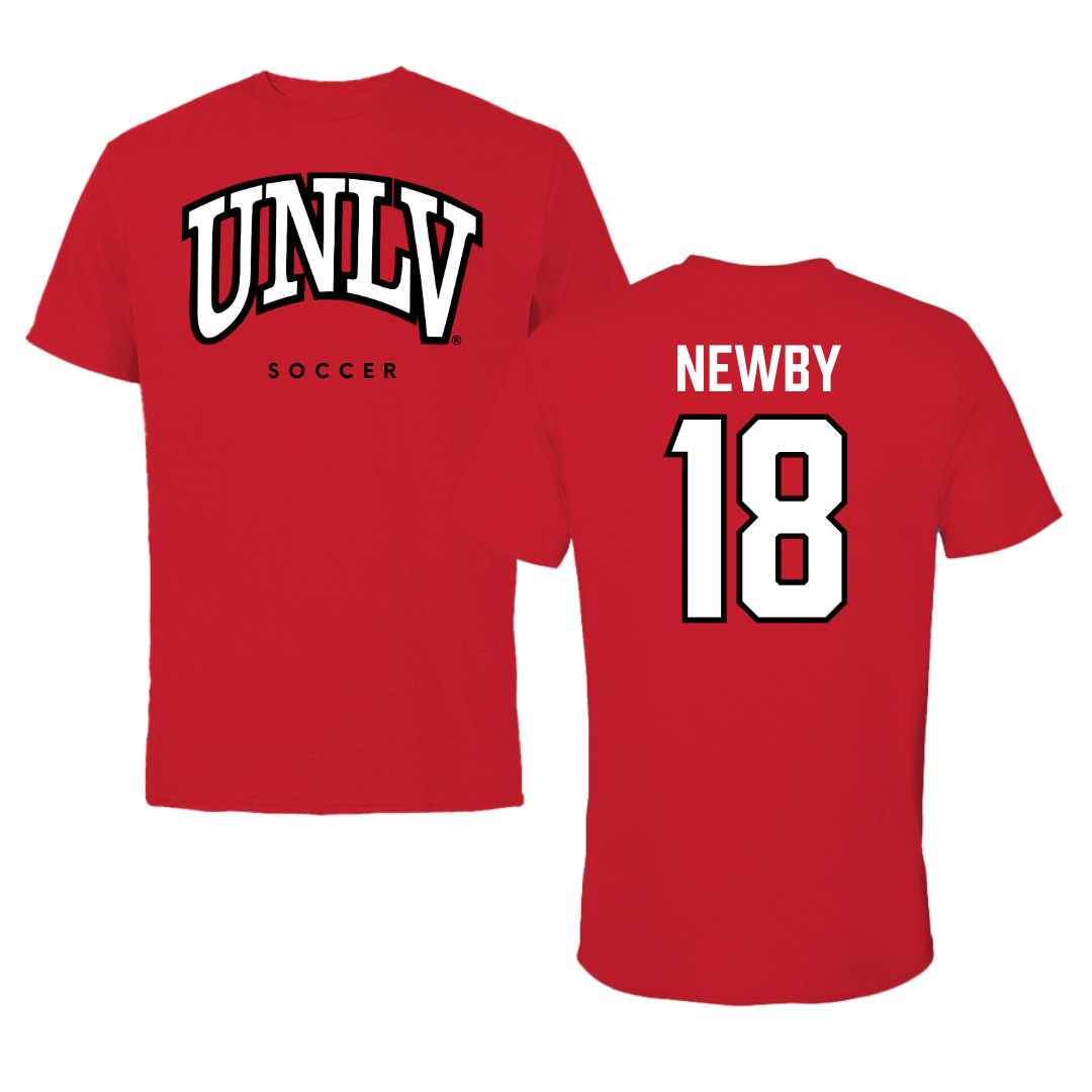 University of Nevada-Las Vegas Soccer Red Tee - #18 Gianna Newby