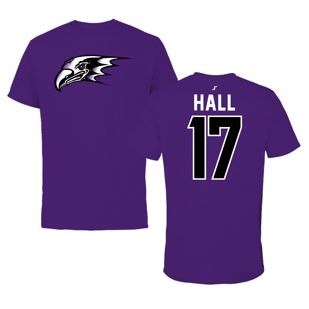 Niagara University Baseball Purple Tee - #17 Carter Hall