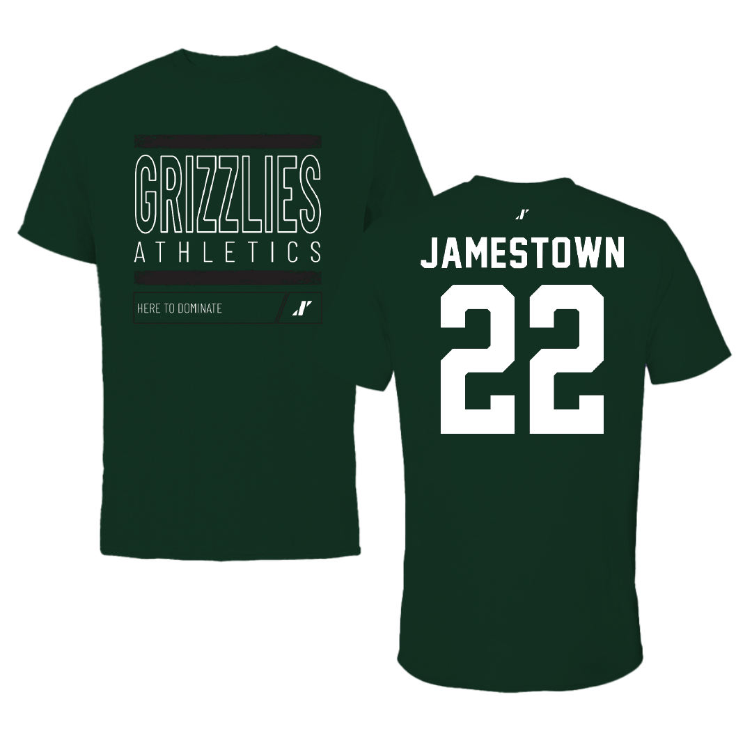 Adams State University Basketball Forest Green Dominate Tee - #22 Tajaun Jamestown