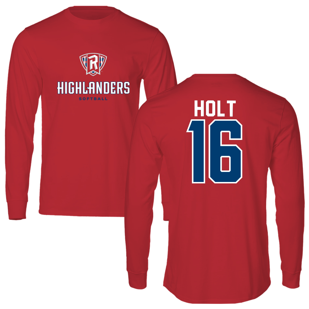 Radford University Softball Red Long Sleeve - #16 Jada Holt