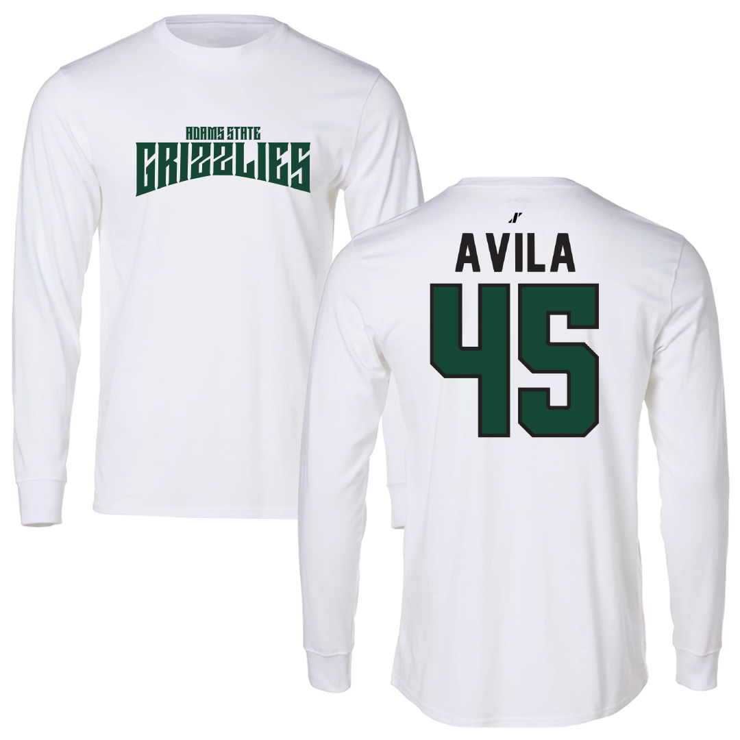 Adams State University Soccer White Classic Long Sleeve - #45 Caleb Avila