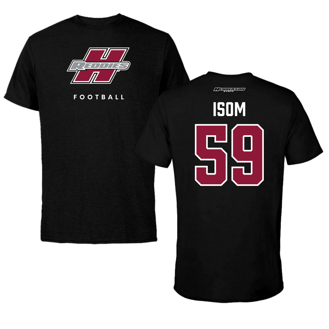 Henderson State University Football Black Performance Tee - #59 Alexander Isom