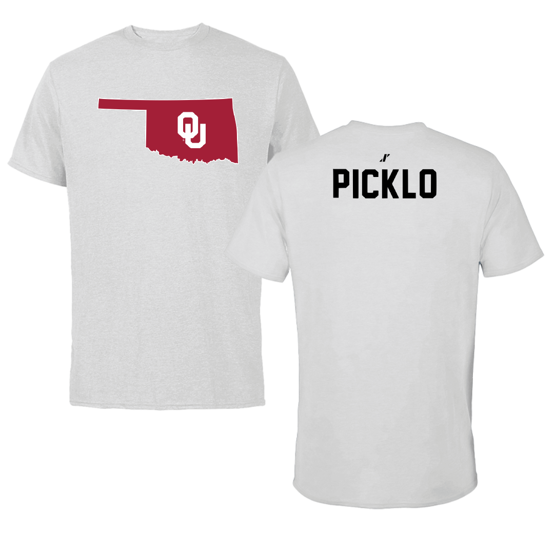 University of Oklahoma Wrestling Light Gray State Performance Tee - Cam Picklo