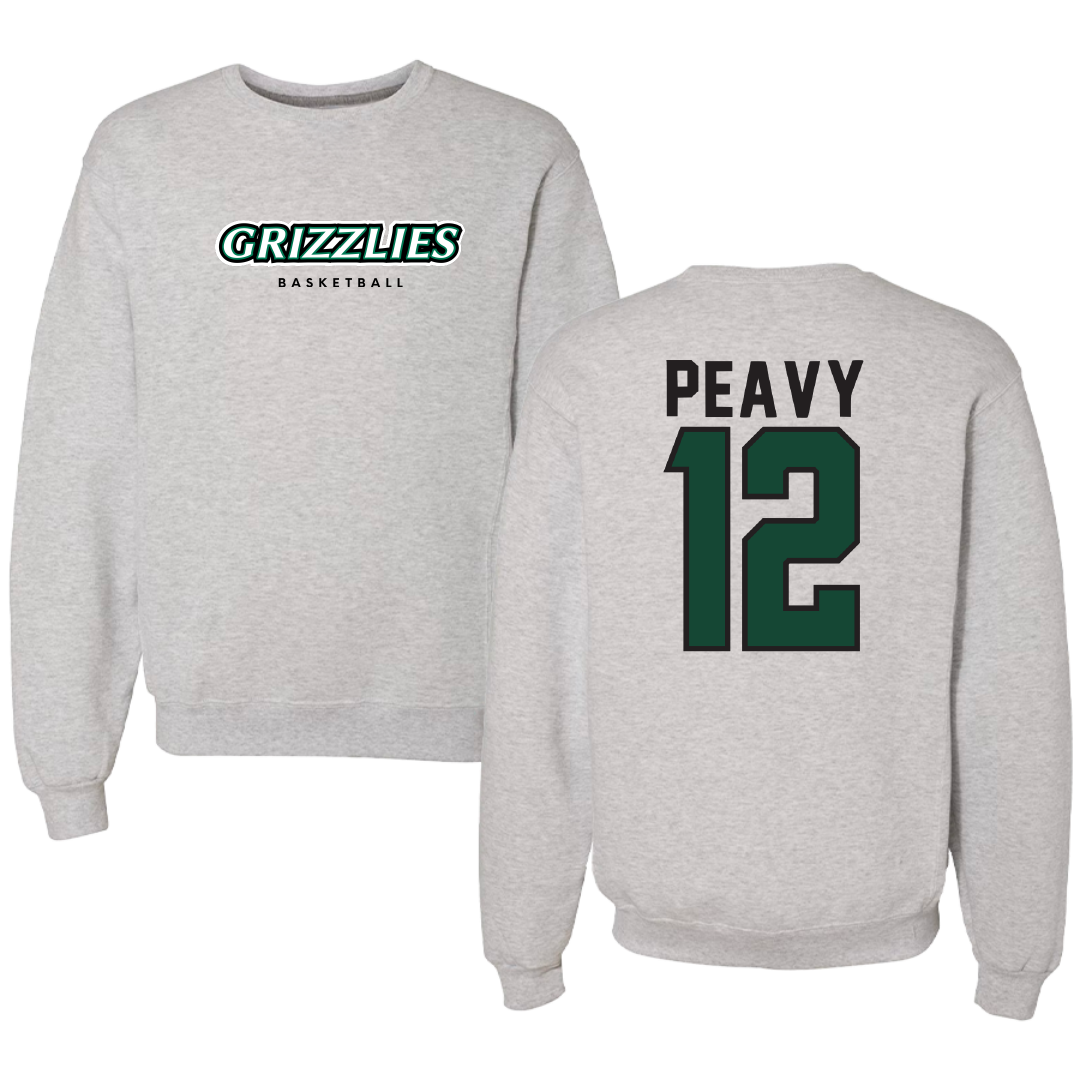 Adams State University Basketball Gray Grizzlies Crewneck - #12 Daisha Peavy