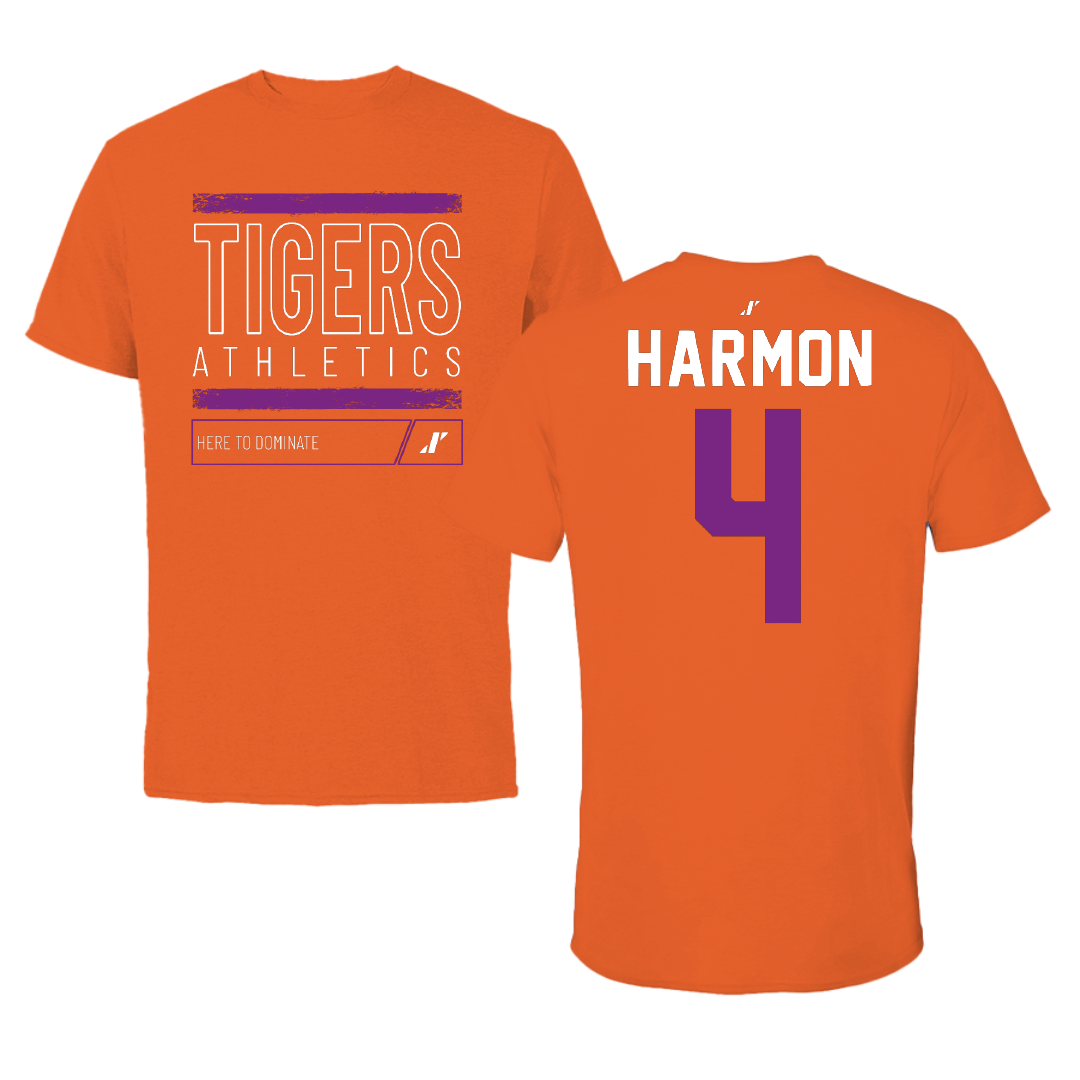 Edward Waters University Volleyball Orange Dominate Tee - #4 Devonte Harmon
