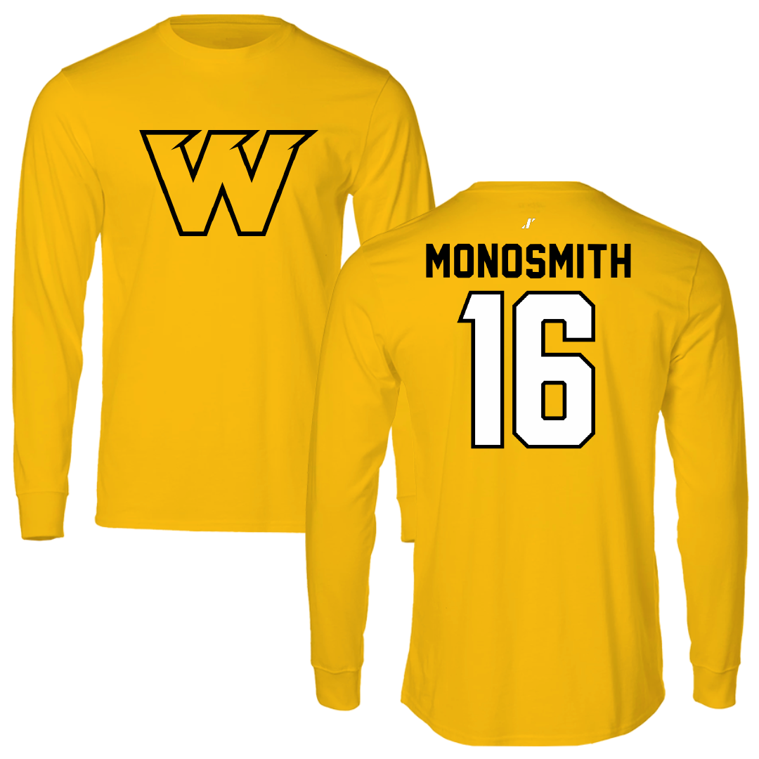 Wayne State College (Nebraska) Baseball Gold Long Sleeve - #16 Gabe Monosmith