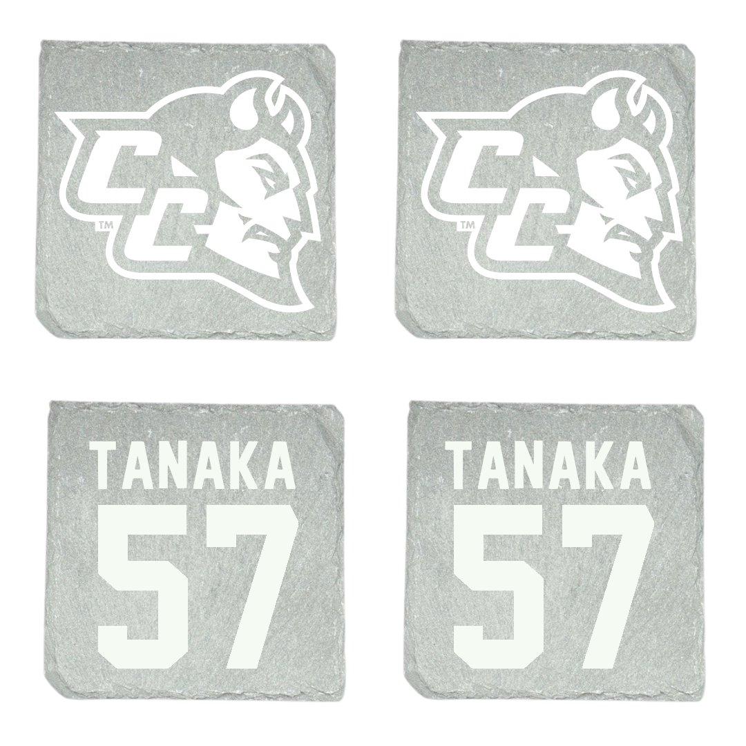Central Connecticut State University Football Stone Coaster (4 Pack)  - #57 Shin Tanaka