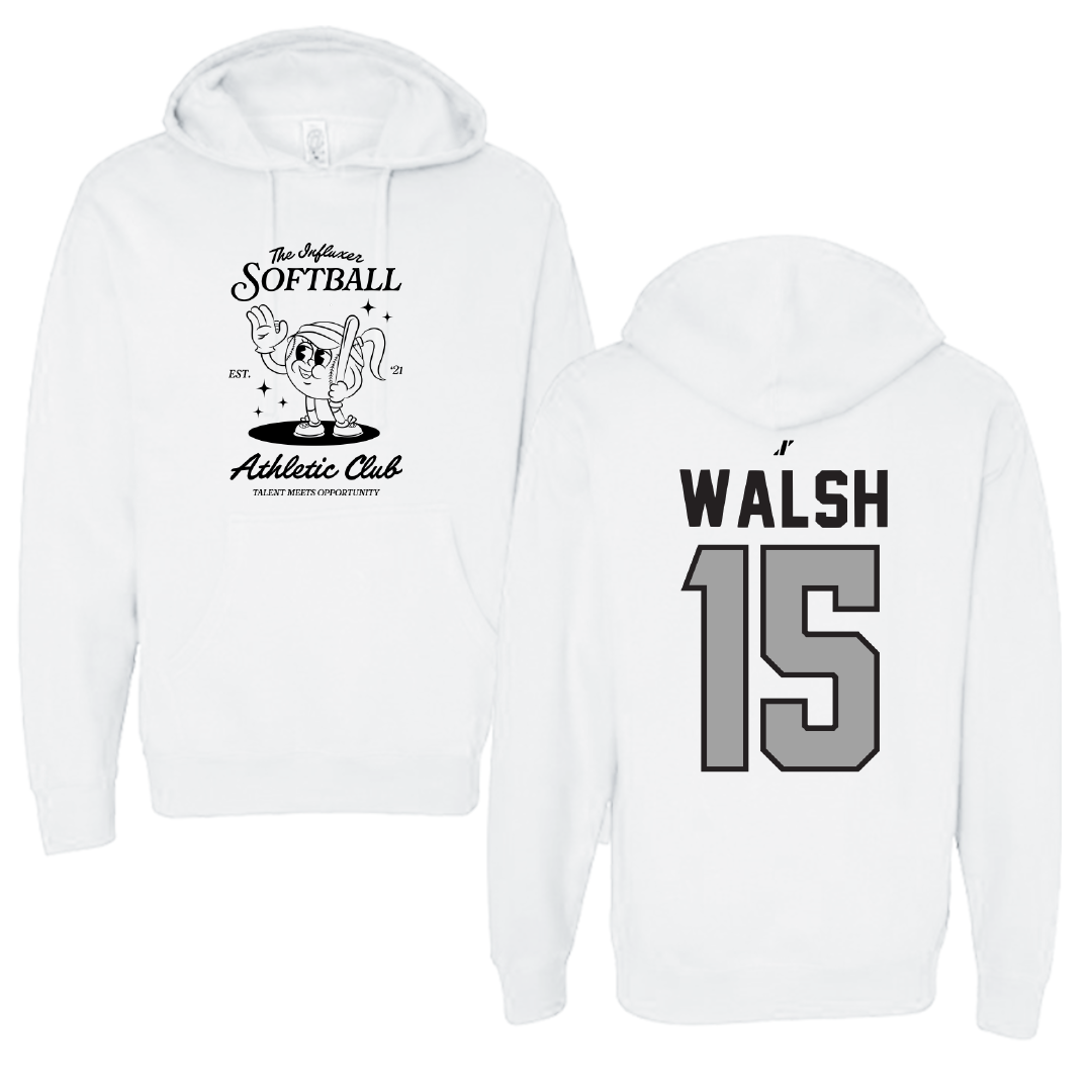 Softball White Influxer Athletic Club Hoodie - #15 Reagan Walsh