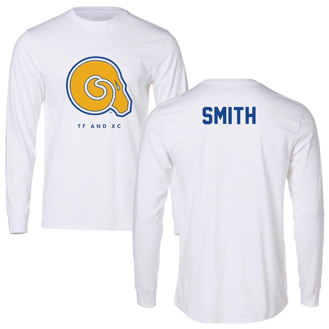 Albany State University TF and XC White Performance Long Sleeve - Jordan Smith