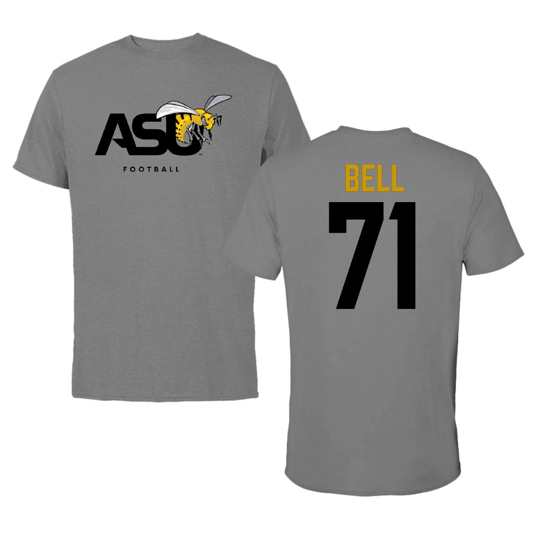 Alabama State University Football Dark Gray Tee - #71 Kriston Bell
