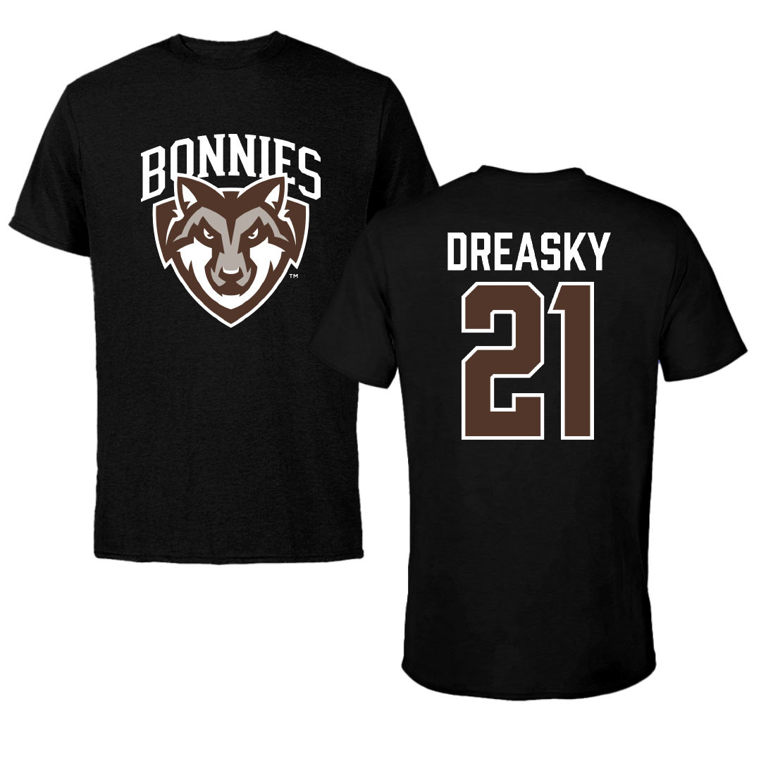 St. Bonaventure University Soccer Black Tee - #21 Avery Dreasky