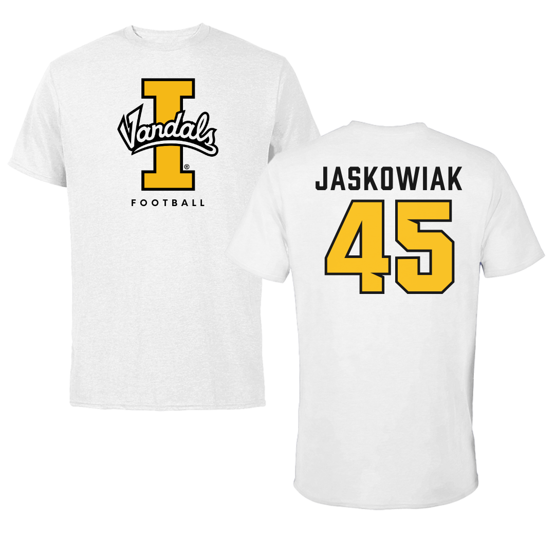 University of Idaho Football White Vandals Performance Tee - #45 Mitchel Jaskowiak