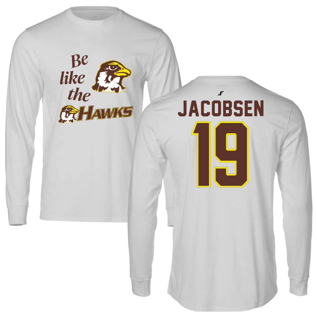 Quincy University Volleyball Light Gray Be Like Us Performance Long Sleeve - #19 Ryne Jacobsen