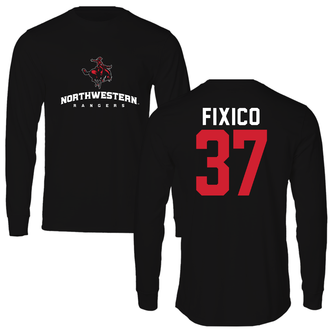 Northwestern Oklahoma State University Baseball Black Block Long Sleeve - #37 Jackson Fixico