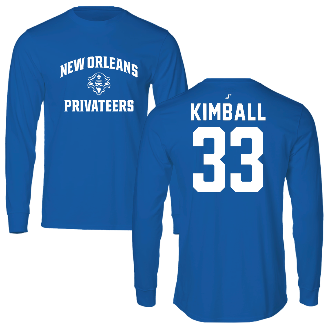 University of New Orleans Baseball Blue General Long Sleeve - #33 Carson Kimball