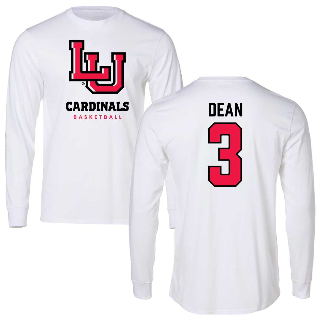 Lamar University Basketball White Performance Long Sleeve - #3 Sabria Dean
