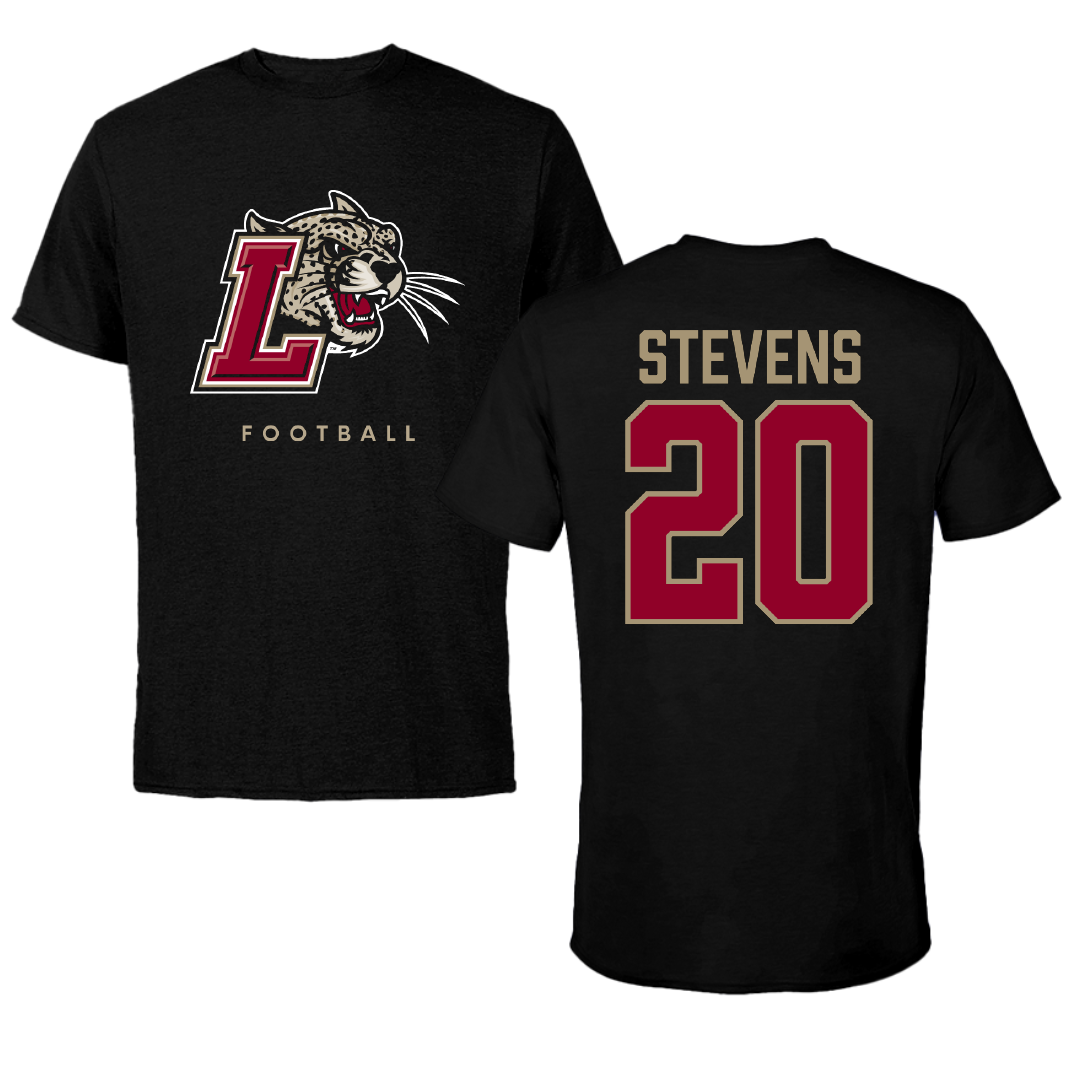 Lafayette College Football Black Performance Tee - #20 Robert Stevens