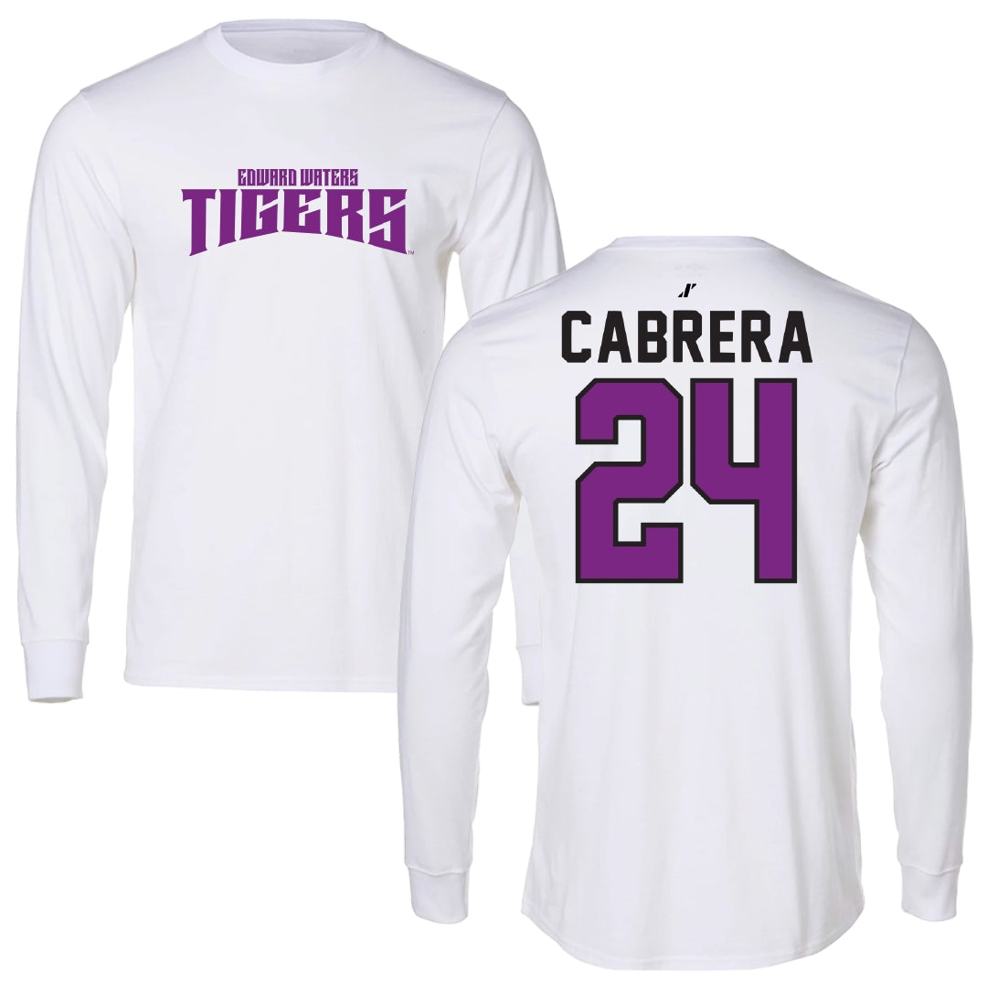 Edward Waters University Soccer White Classic Performance Long Sleeve - #24 Dahien Cabrera