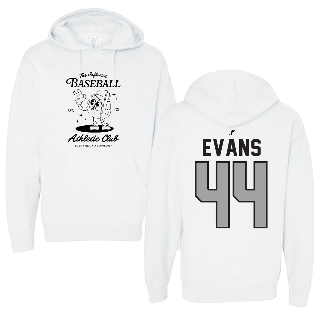 Baseball White Influxer Athletic Club Hoodie - #44 John Evans