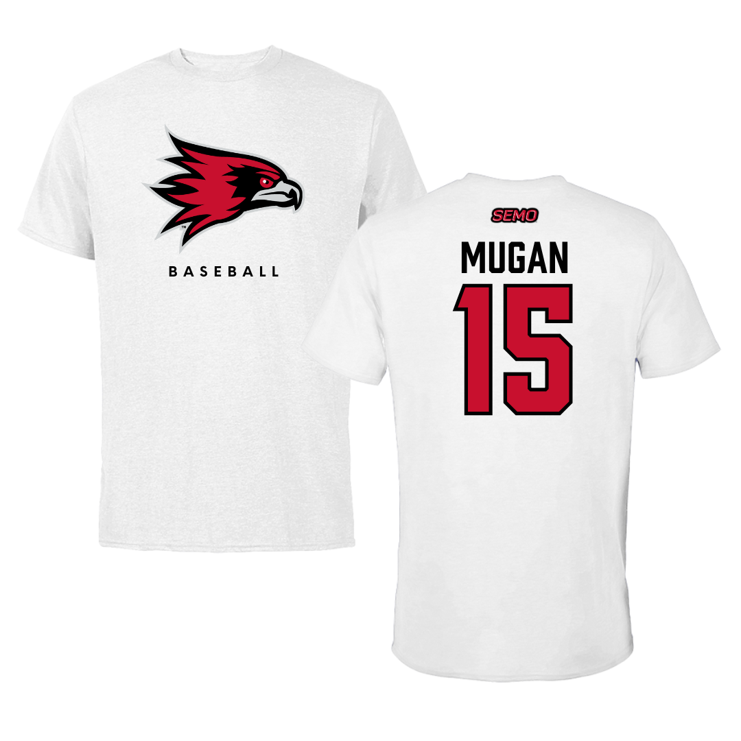 Southeast Missouri State University Baseball White Performance Tee - #15 Michael Mugan