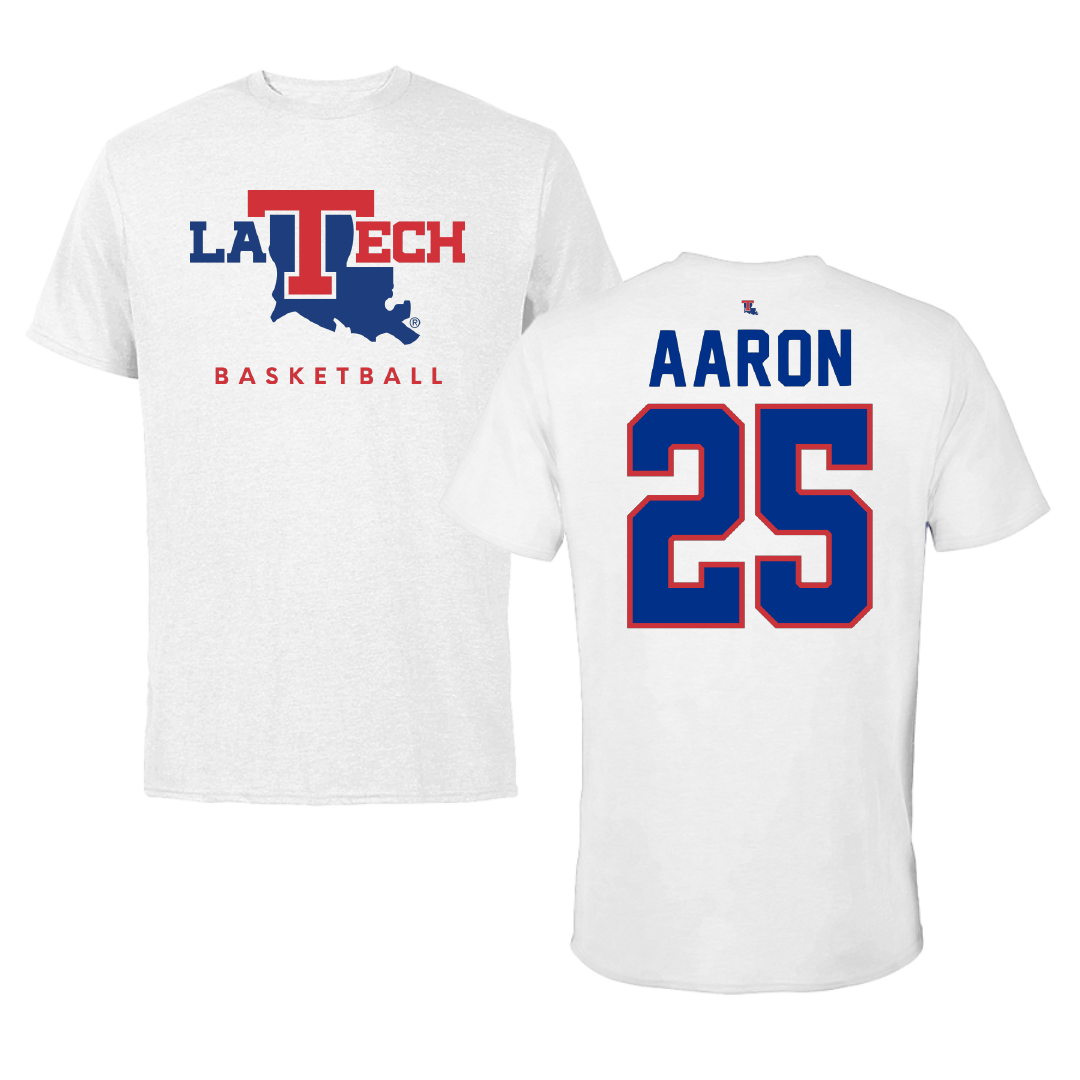 Louisiana Tech University Basketball White Tee - #25 Averi Aaron