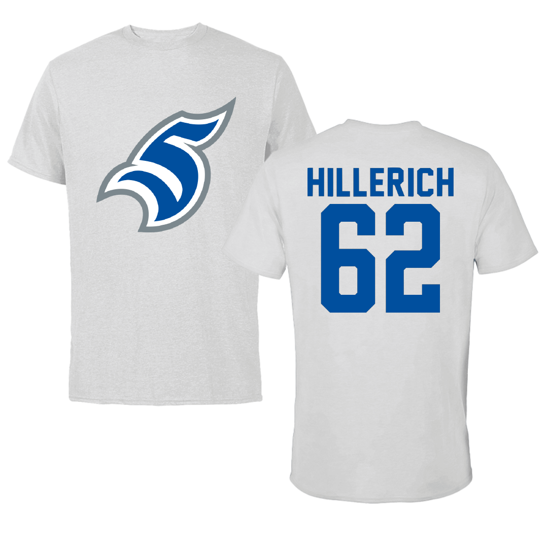 Thomas More University Football Light Gray Performance Tee - #62 Kyle Hillerich