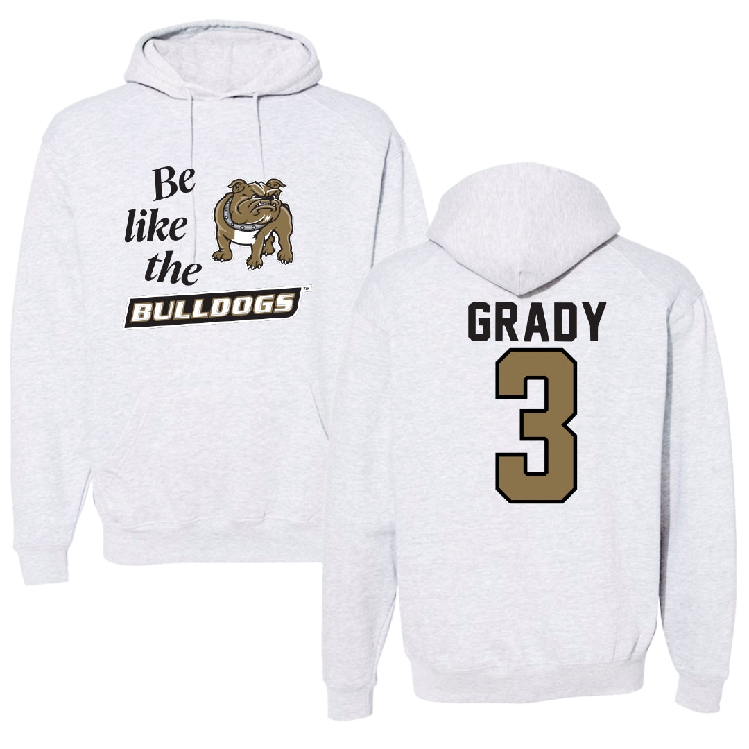 Bryant University Baseball Light Gray Be Like Us Hoodie - #3 Shea Grady