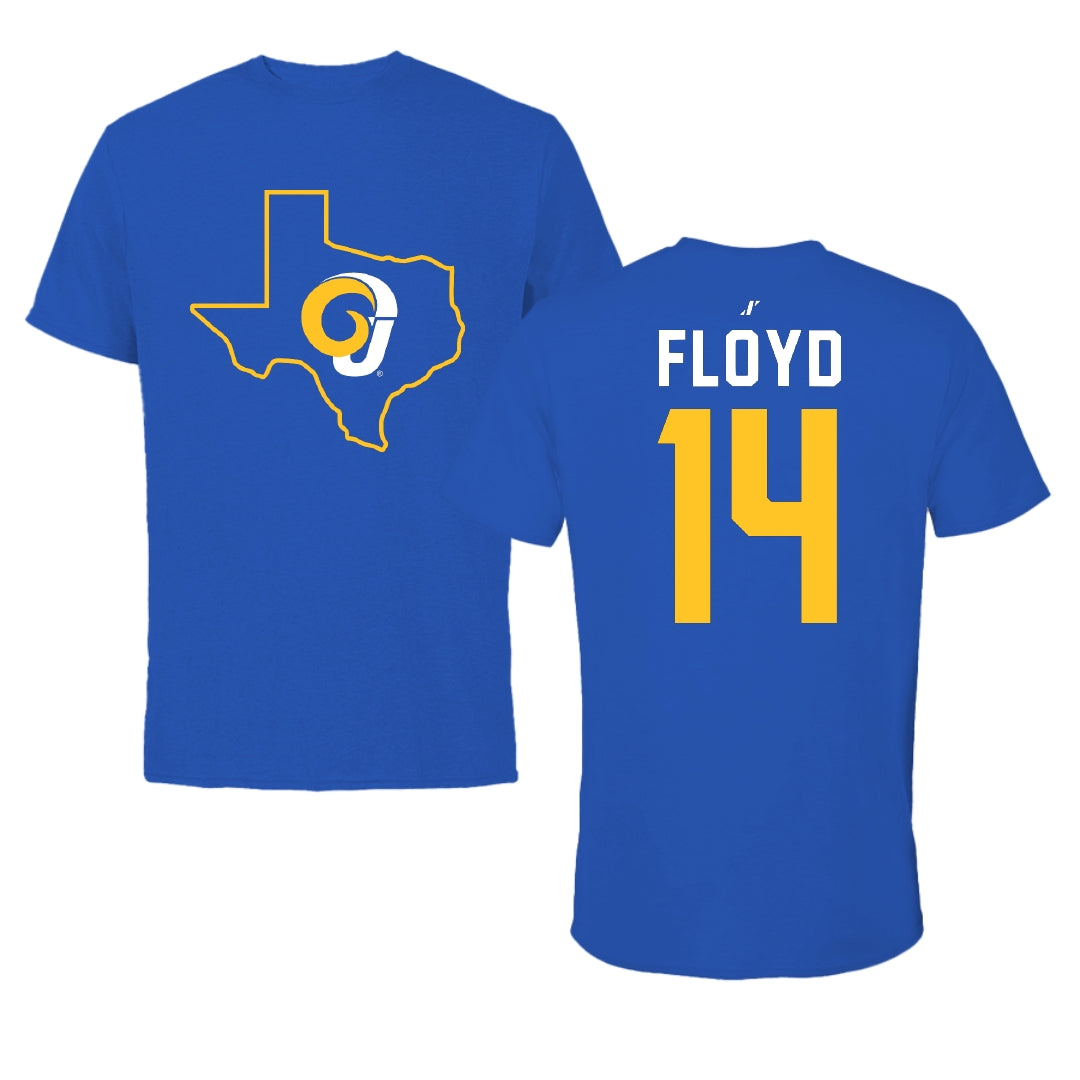 Angelo State University Softball Blue State Performance Tee - #14 Cheyenne Floyd