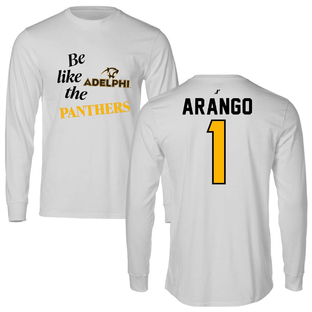 Adelphi University Soccer Light Gray Be Like Us Long Sleeve - #1 Santiago Arango