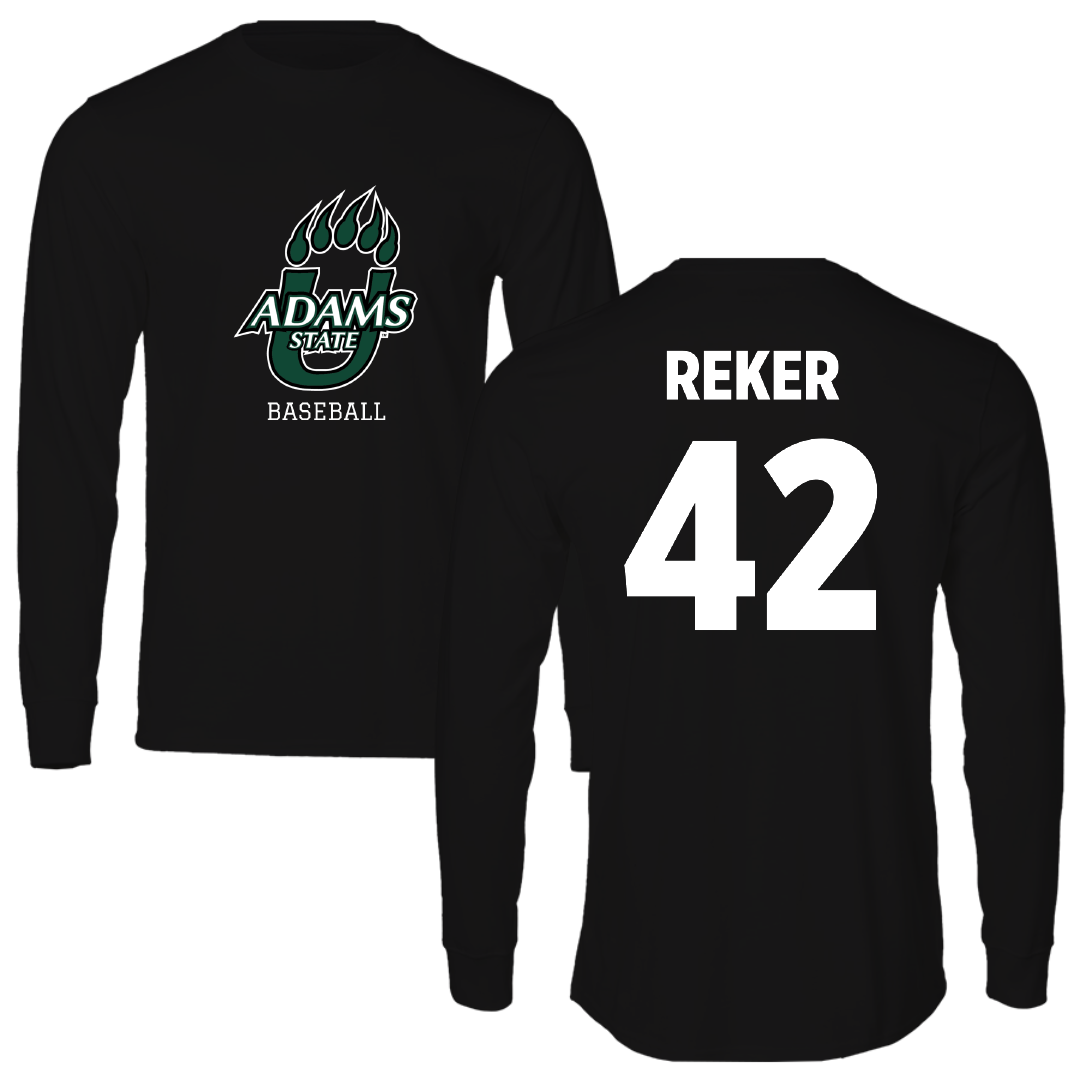 Adams State University Baseball Black State Performance Long Sleeve - #42 Seth Reker