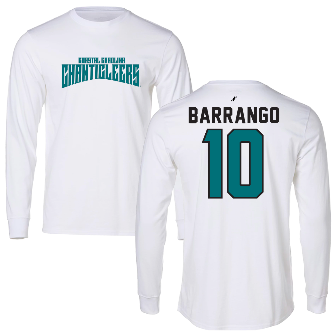 Coastal Carolina University Baseball White Classic Long Sleeve - #10 Ty Barrango