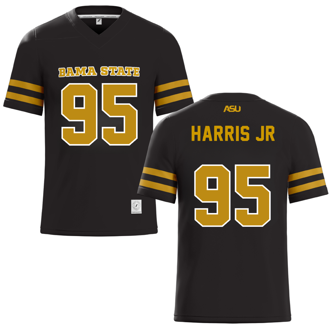 Alabama State University Black Football Jersey - #95 Cornell Harris Jr