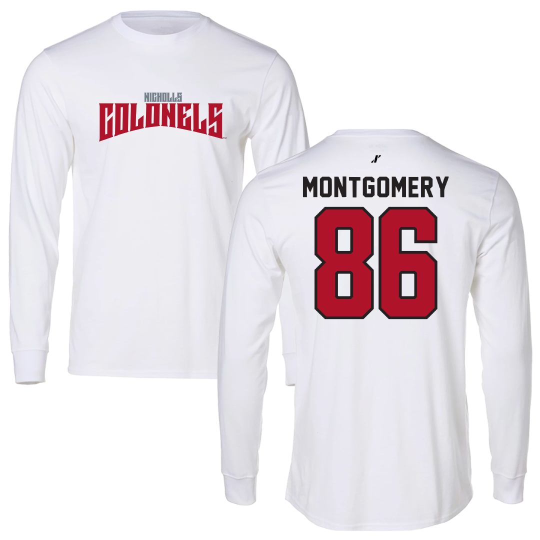 Nicholls State University Football White Classic Performance Long Sleeve - #86 Ty Montgomery
