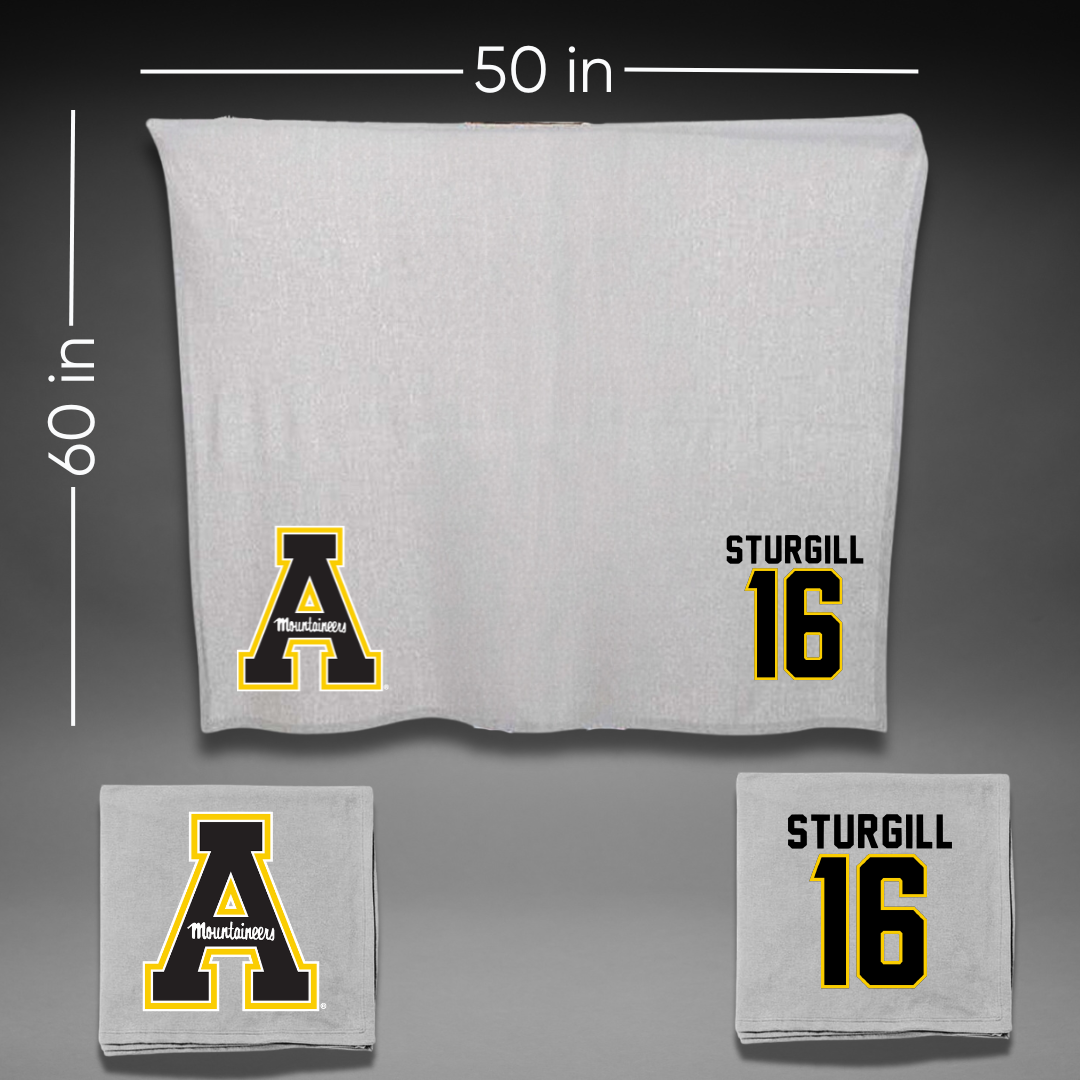Appalachian State University Soccer Gray Blanket - #16 Reagan Sturgill