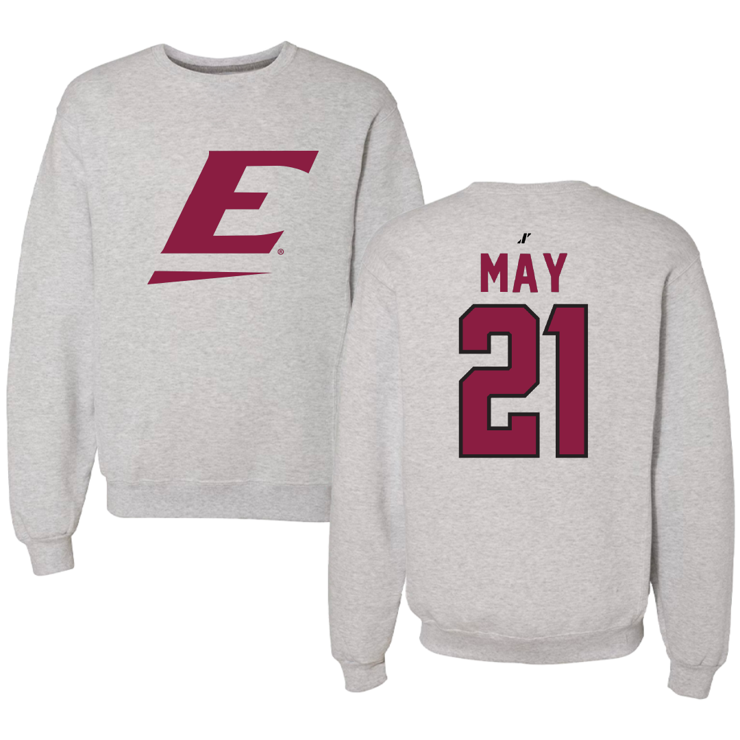 Eastern Kentucky University Soccer Light Gray Crewneck - #21 Avery May