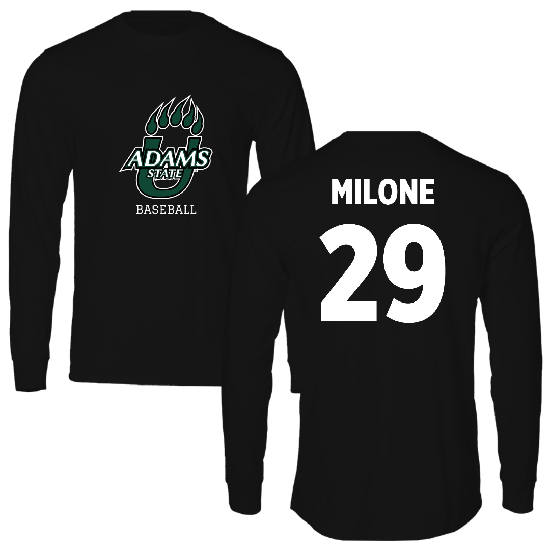 Adams State University Baseball Black State Performance Long Sleeve - #29 Alex Milone