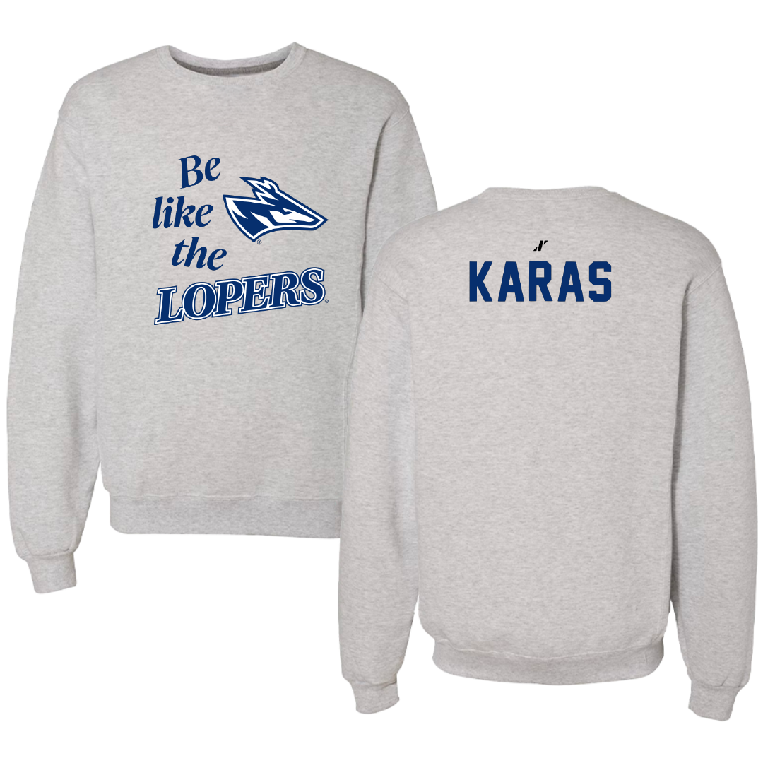 University of Nebraska at Kearney TF and XC Light Gray Be Like Us Crewneck - Quin Karas