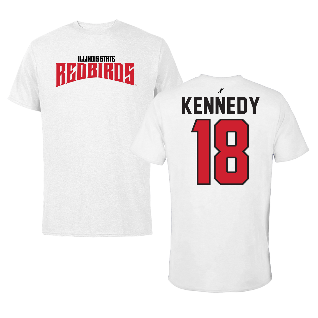 Illinois State University Baseball White Classic Tee - #18 Karson Kennedy