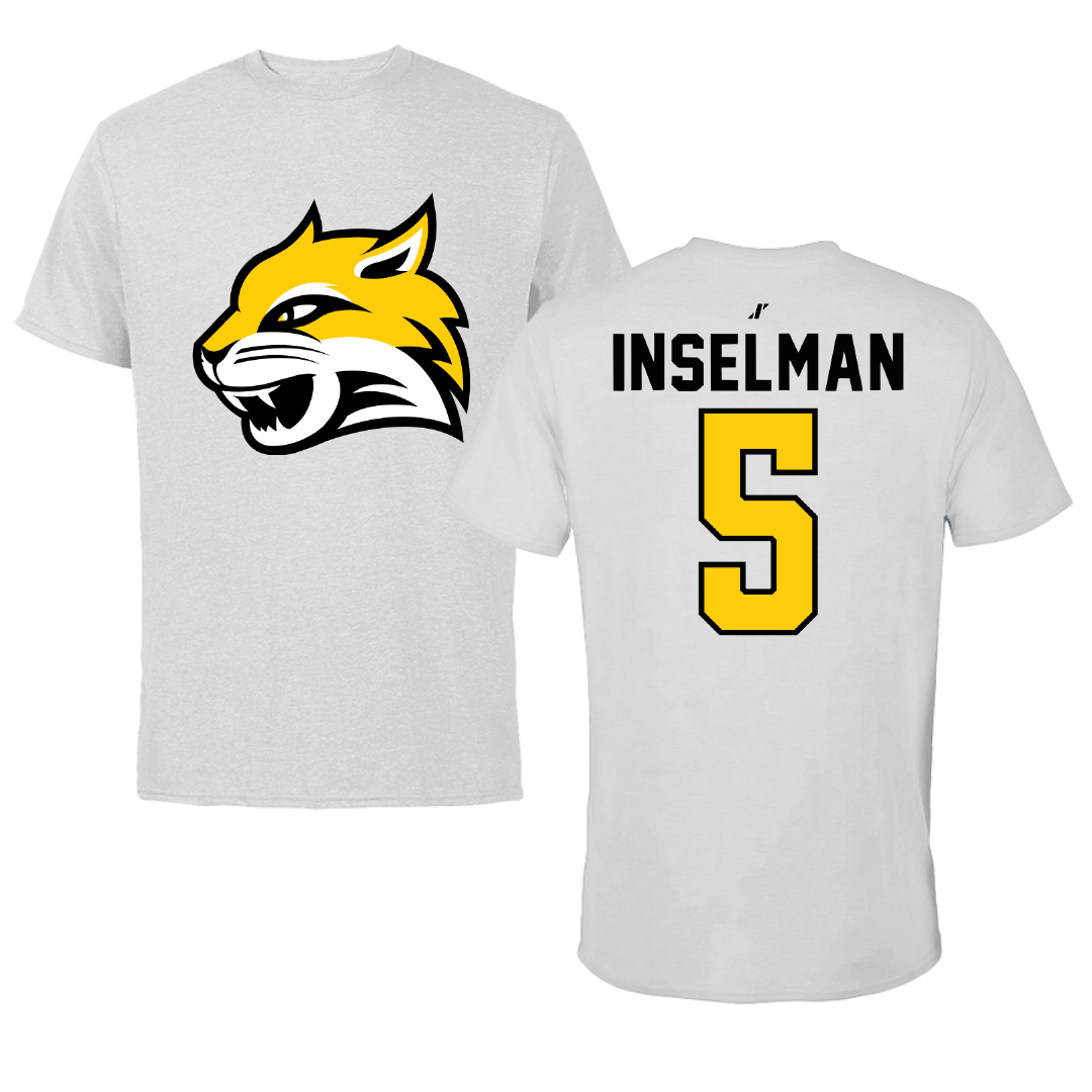 Wayne State College (Nebraska) Basketball Light Gray Tee - #5 Evan Inselman