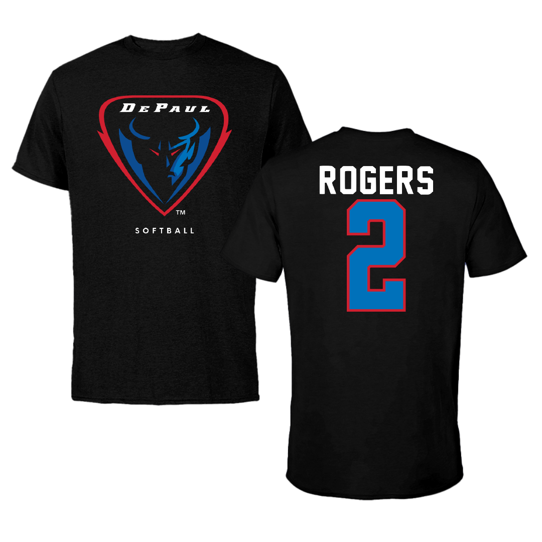 DePaul University Softball Black Tee - #2 Morgan Rogers