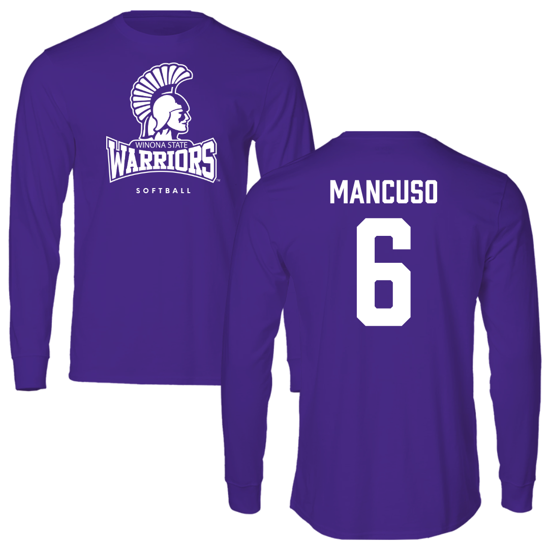 Winona State University Softball Purple Long Sleeve - #6 Tiegan Mancuso