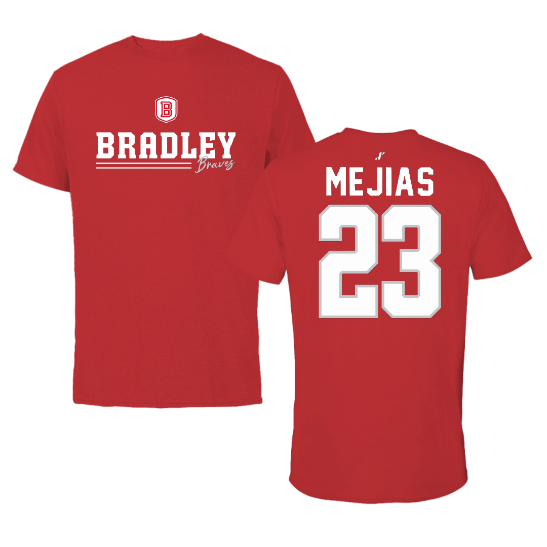 Bradley University Soccer Red General Tee - #23 Jamaine Mejias