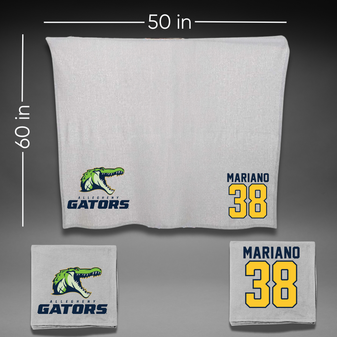 Allegheny College Baseball Gray Blanket - #38 Jackson Mariano