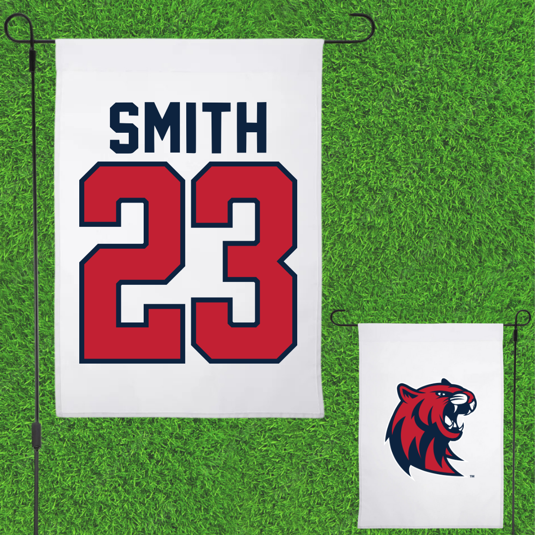 Rogers State University Soccer White Garden Flag - #23 Mackenzie Smith
