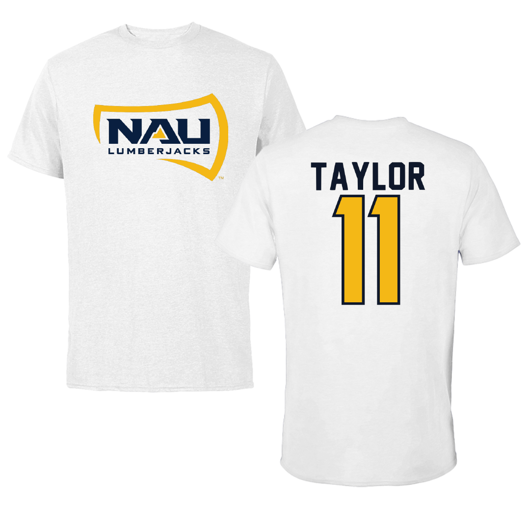 Northern Arizona University Basketball White Performance Tee - #11 Audrey Taylor